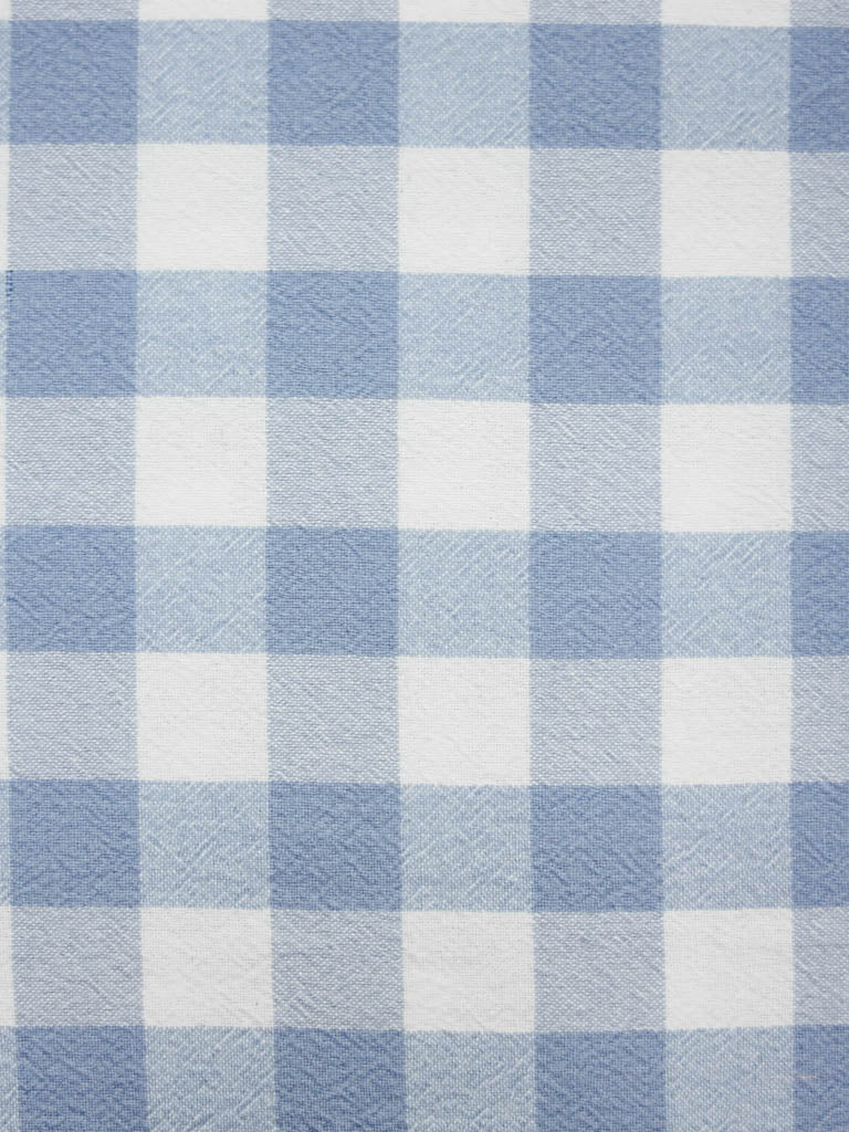 Blue and white checkered pattern cotton fabric