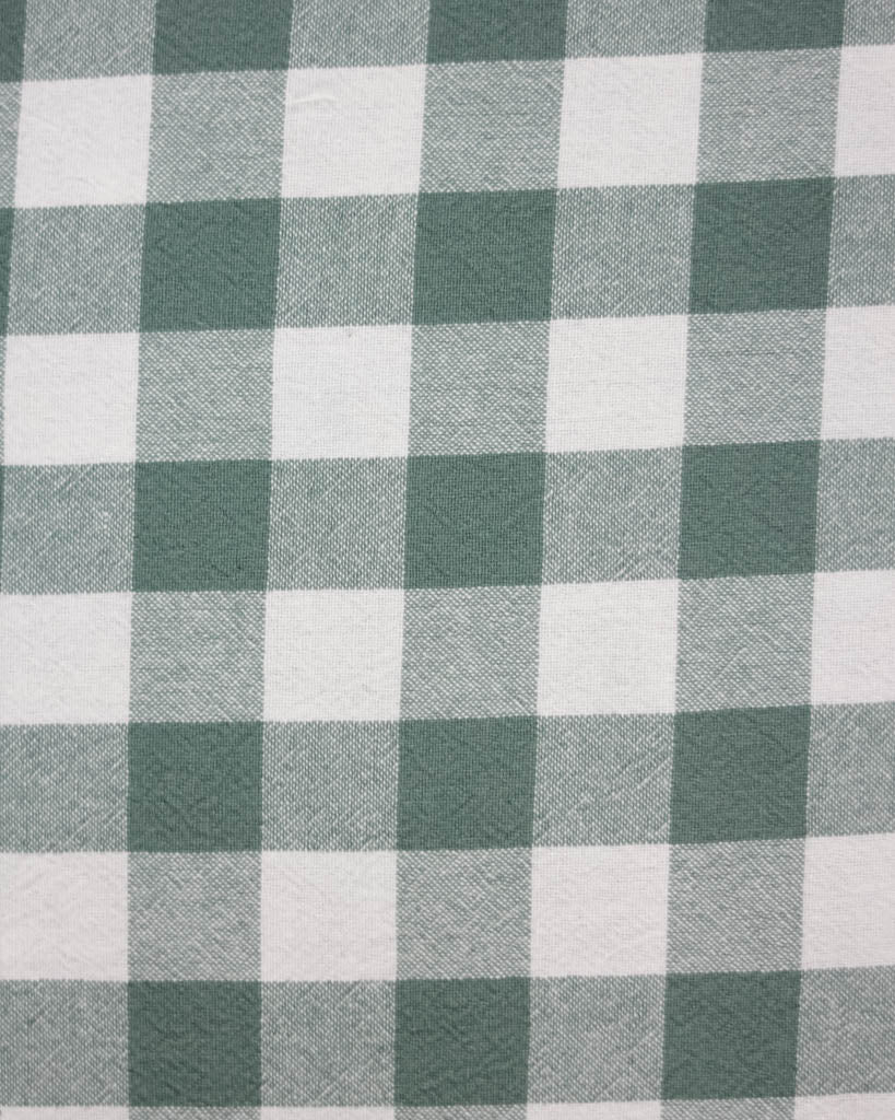 Green and white checkered fabric pattern cotton fabric
