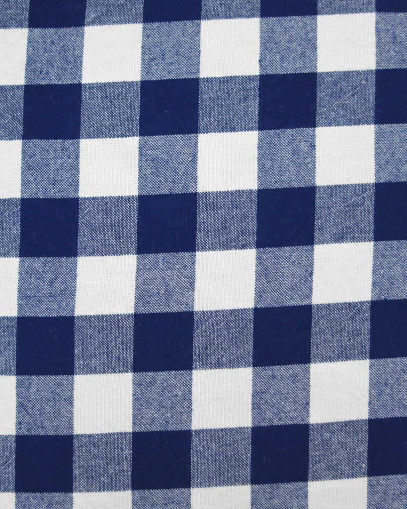 Navy and white checkered fabric pattern