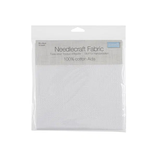 Pack of Needlecraft Fabric: Aida 14 Count – White (45 x 30cm) – view 3 | Truro Fabrics