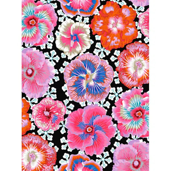 Patchwork Cotton Fabric - Contrast Floating Hibiscus - Kaffe Fassett Collective | Truro Fabrics