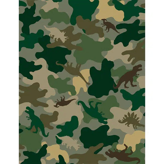 Patchwork Cotton Fabric - Dino Camo | Truro Fabrics