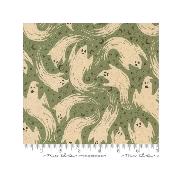 Patchwork Cotton Fabric - Home Sweet Haunt - Ghostly Green – view 2 | Truro Fabrics
