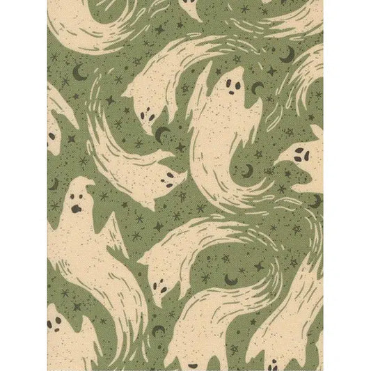 Patchwork Cotton Fabric - Home Sweet Haunt - Ghostly Green | Truro Fabrics