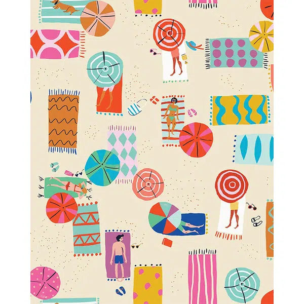 Patchwork Cotton Fabric - Lazy Days - Beach Blanket Bathers | Truro Fabrics
