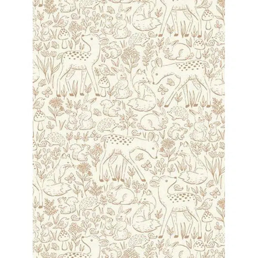 Patchwork Cotton Fabric - Little Ones - Etched Brown | Truro Fabrics