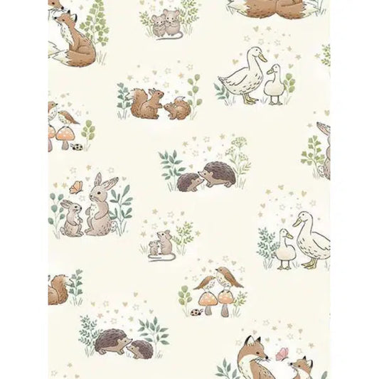 Patchwork Cotton Fabric - Little Ones - Hugs Cream | Truro Fabrics