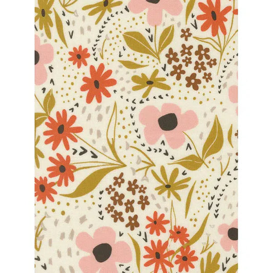 Patchwork Cotton Fabric - Night Owl - Feedsack Floral - Cloud | Truro Fabrics