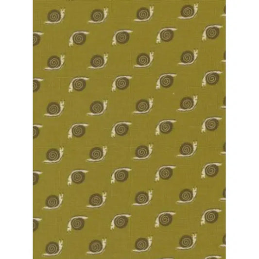 Patchwork Cotton Fabric - Night Owl - Snail - Fern | Truro Fabrics