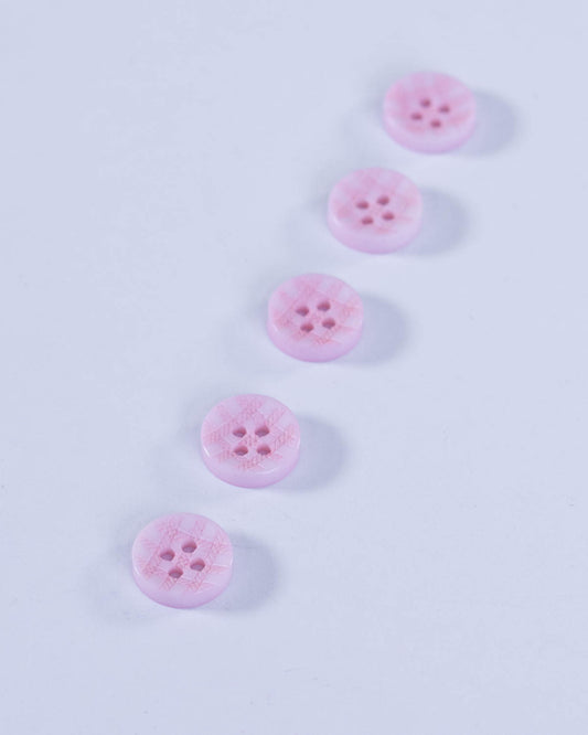 Button - Gingham Pink - 11mm