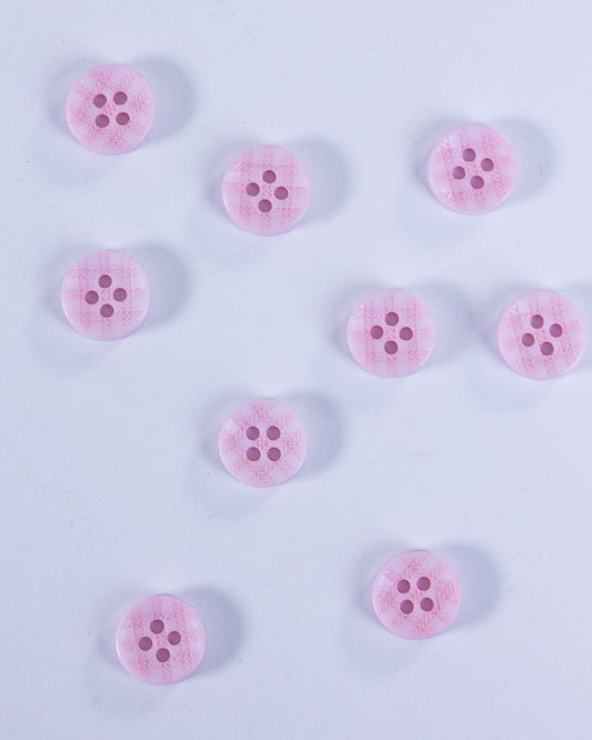 Button - Gingham Pink - 11mm