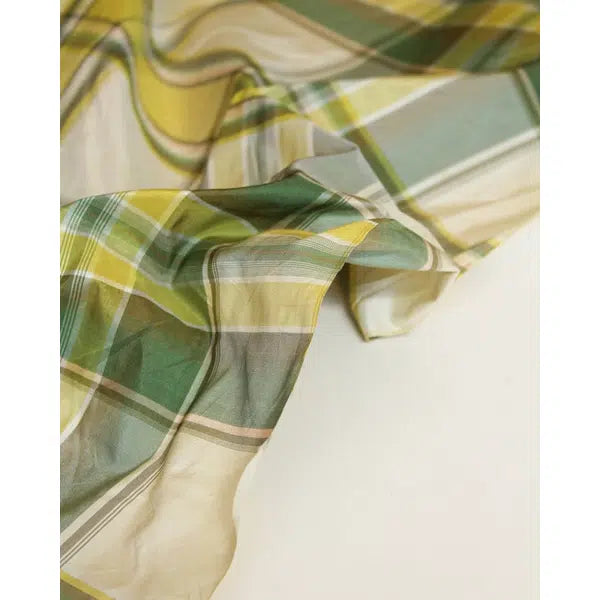 Plaid Silk Taffeta Fabric - Mojito | Truro Fabrics
