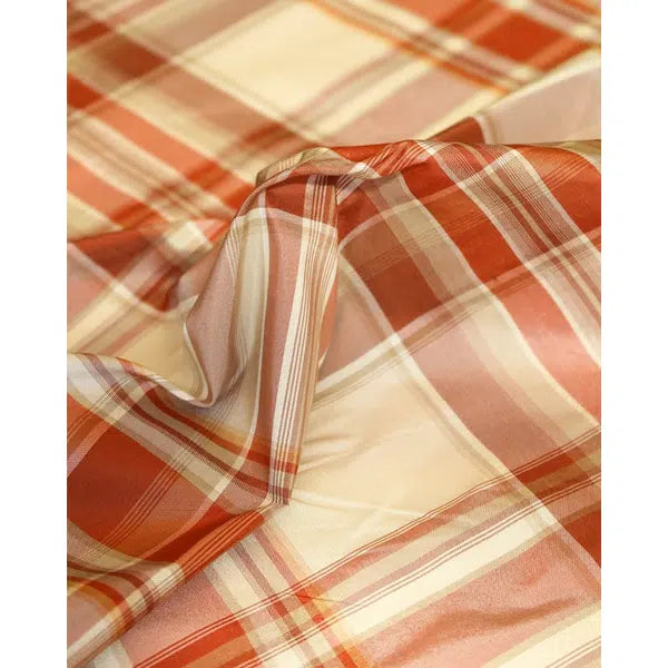 Plaid Silk Taffeta Fabric - Negroni – view 3 | Truro Fabrics
