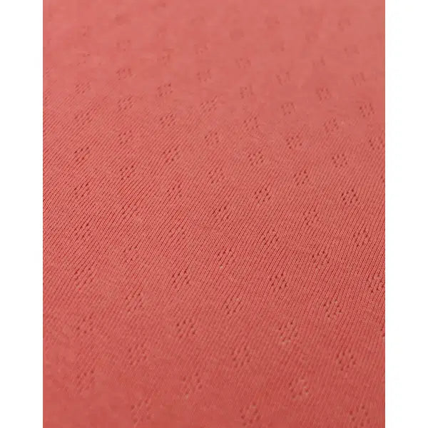 Pointelle Cotton Jersey Fabric - Watermelon – view 3 | Truro Fabrics