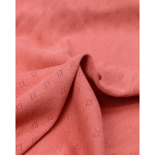 Pointelle Cotton Jersey Fabric - Watermelon | Truro Fabrics