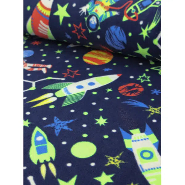Polar Fleece Fabric - Space Man – view 2 | Truro Fabrics