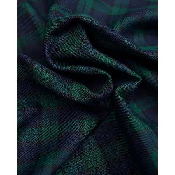 Poly Viscose Blend Fabric - Blackwatch Tartan Small – view 4 | Truro Fabrics