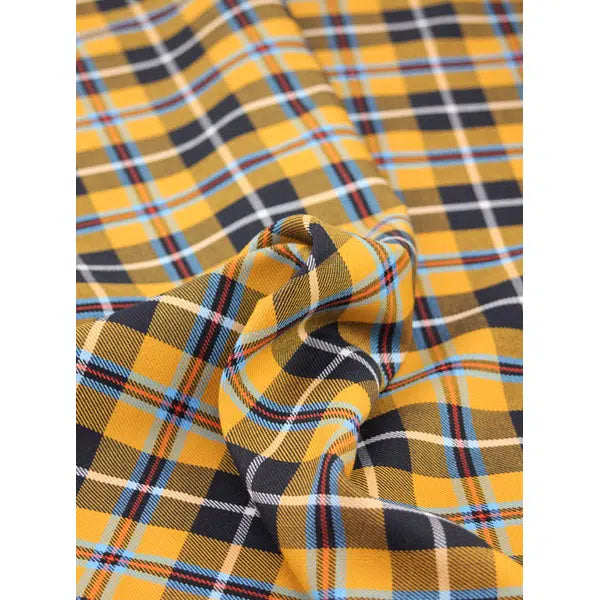 Poly Viscose Twill Fabric - Cornish National Tartan – view 3 | Truro Fabrics