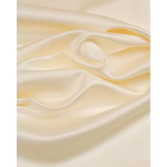 Polyester Duchesse Satin Fabric - Cream – view 2 | Truro Fabrics