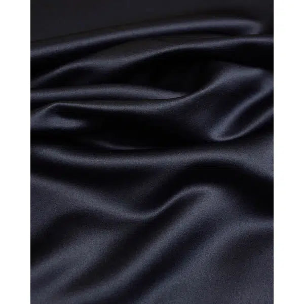 Polyester Duchesse Satin Fabric - Navy – view 2 | Truro Fabrics