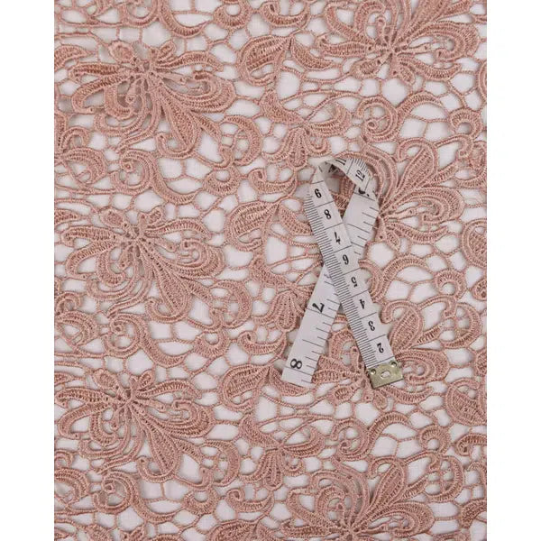 Polyester Guipure Lace Fabric - Tea Rose Floral – view 3 | Truro Fabrics