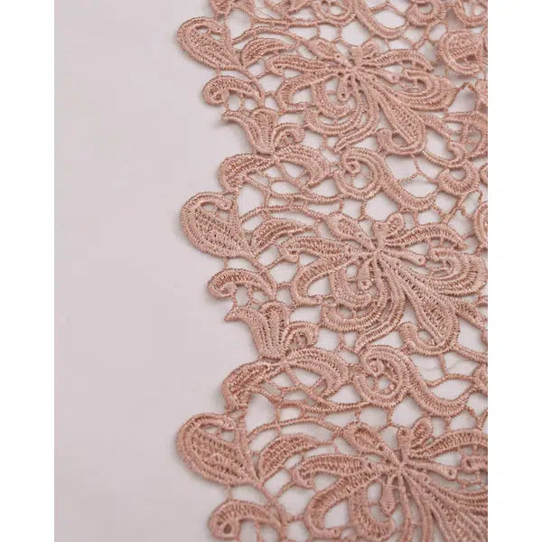 Polyester Guipure Lace Fabric - Tea Rose Floral | Truro Fabrics