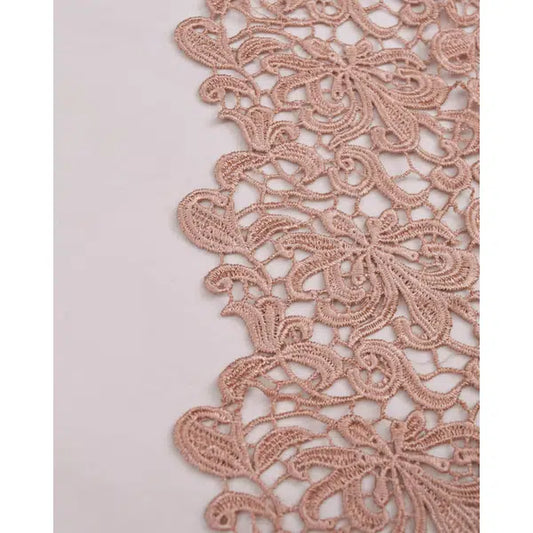 Polyester Guipure Lace Fabric - Tea Rose Floral | Truro Fabrics