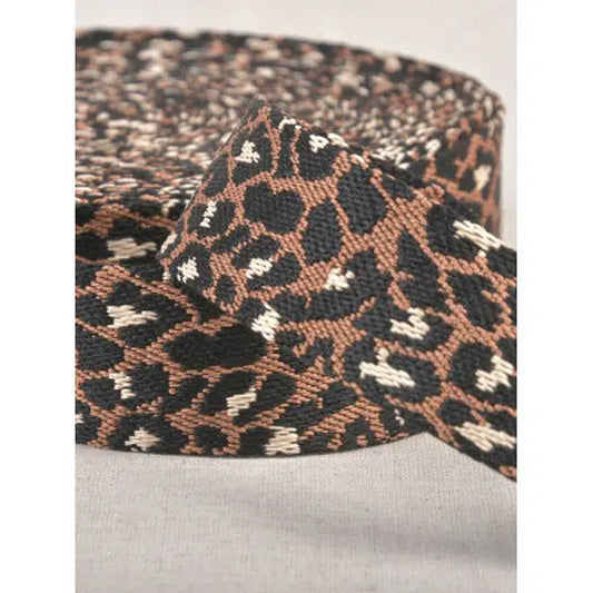 Polyester Webbing - 38mm - Leopard Print | Truro Fabrics