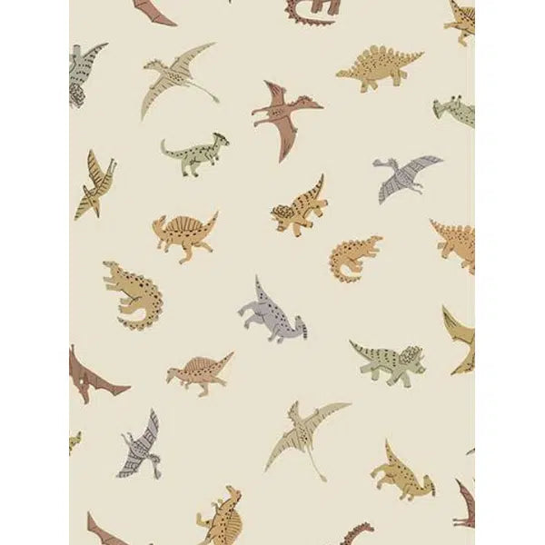 Prehistoric - Patchwork Cotton Fabric - Pals - Cream | Truro Fabrics