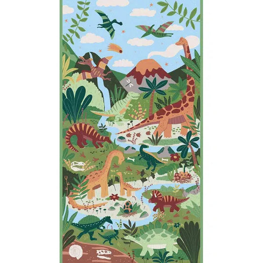 Prehistoric - Patchwork Cotton Fabric - Panel | Truro Fabrics