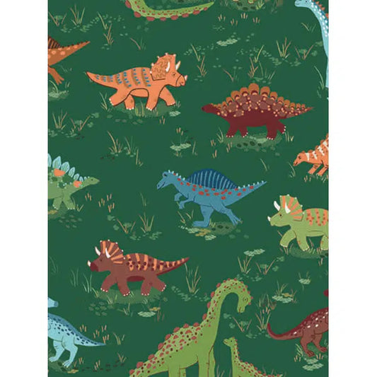 Prehistoric - Patchwork Cotton Fabric - Roam - Green | Truro Fabrics