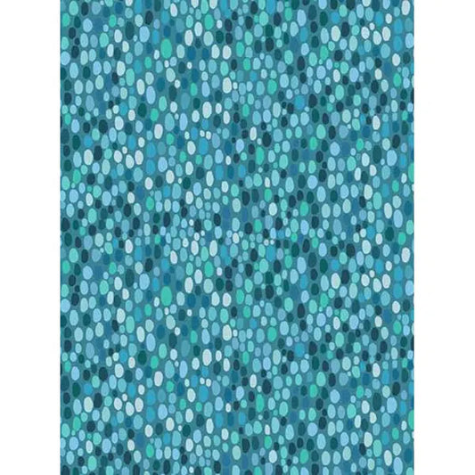 Prehistoric - Patchwork Cotton Fabric - Spots - Blue | Truro Fabrics