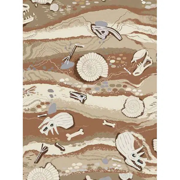 Prehistoric - Patchwork Cotton Fabric - Strata - Cream | Truro Fabrics