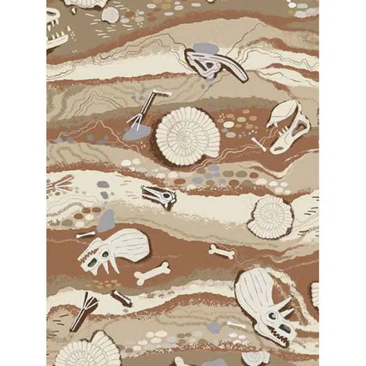 Prehistoric - Patchwork Cotton Fabric - Strata - Cream | Truro Fabrics