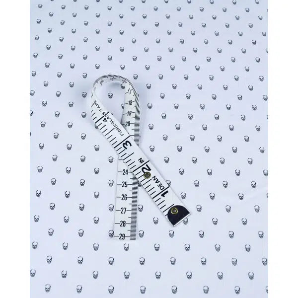 Pure Cotton Lawn Fabric - Tiny Skulls White – view 2 | Truro Fabrics