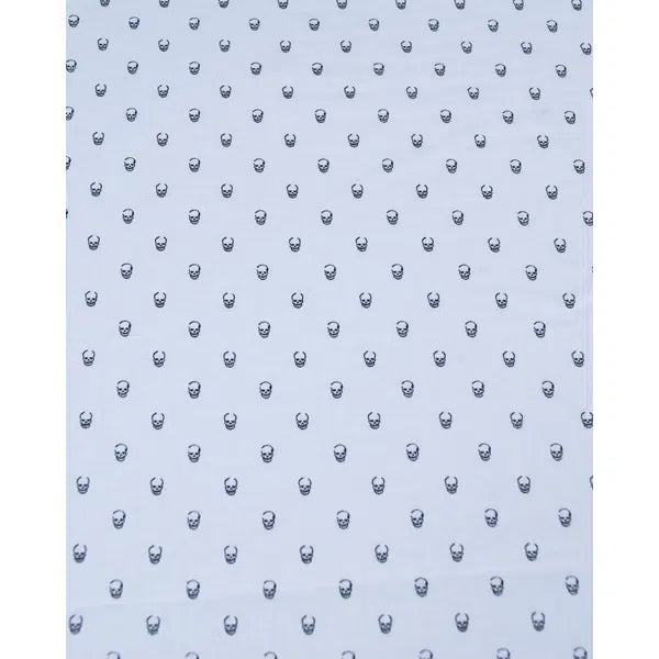 Pure Cotton Lawn Fabric - Tiny Skulls White – view 3 | Truro Fabrics