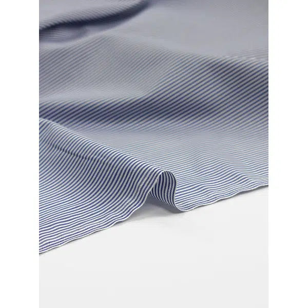 Pure Cotton Poplin Fabric - Blue Candy Stripe – view 2 | Truro Fabrics