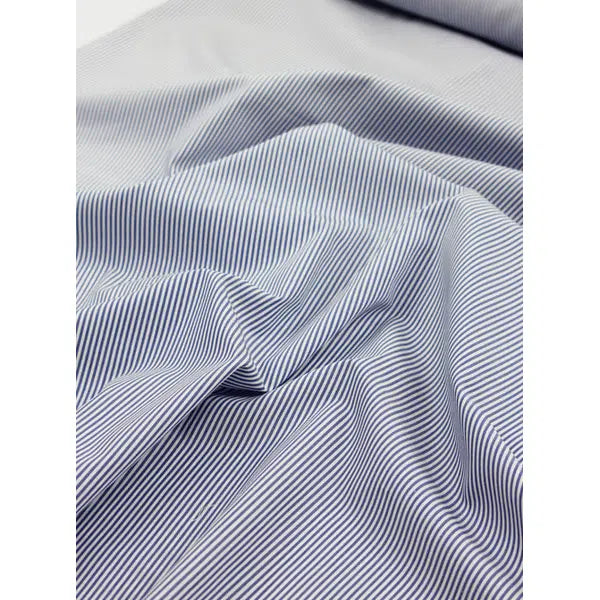 Pure Cotton Poplin Fabric - Blue Candy Stripe – view 3 | Truro Fabrics
