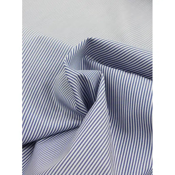 Pure Cotton Poplin Fabric - Blue Candy Stripe | Truro Fabrics