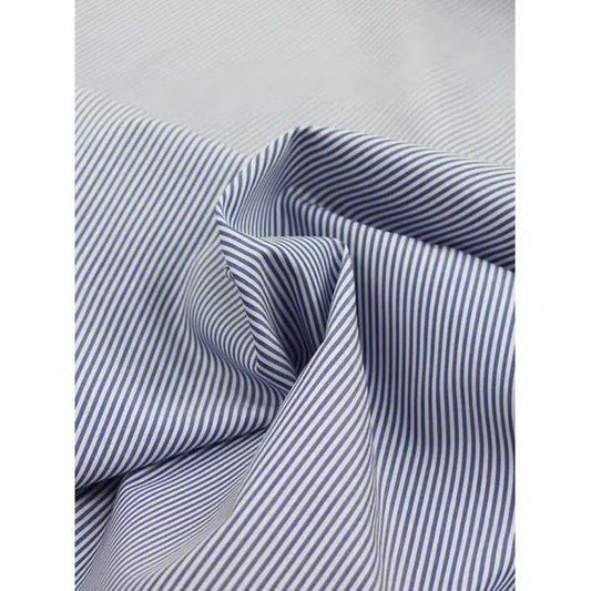 Pure Cotton Poplin Fabric - Blue Candy Stripe | Truro Fabrics
