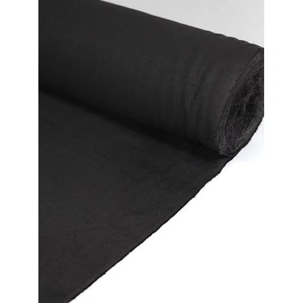 Pure Linen Fabric - Black – view 3 | Truro Fabrics