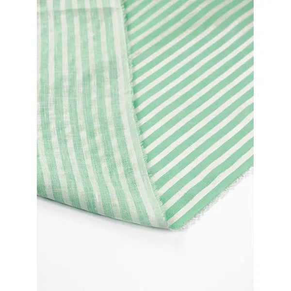 Pure Linen Fabric - Peppermint Stripe – view 3 | Truro Fabrics