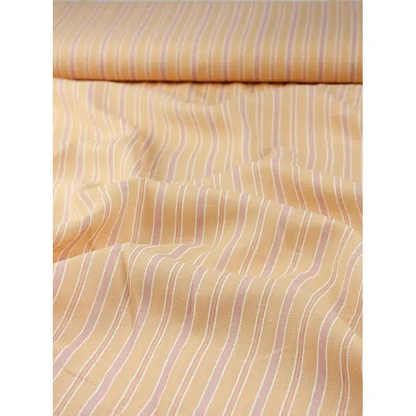 Pure Linen Fabric - Soda Stripe - Peach – view 2 | Truro Fabrics