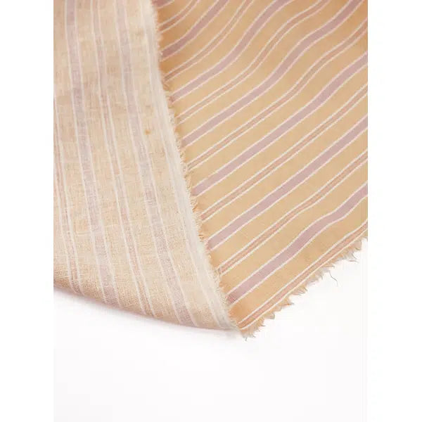 Pure Linen Fabric - Soda Stripe - Peach – view 3 | Truro Fabrics
