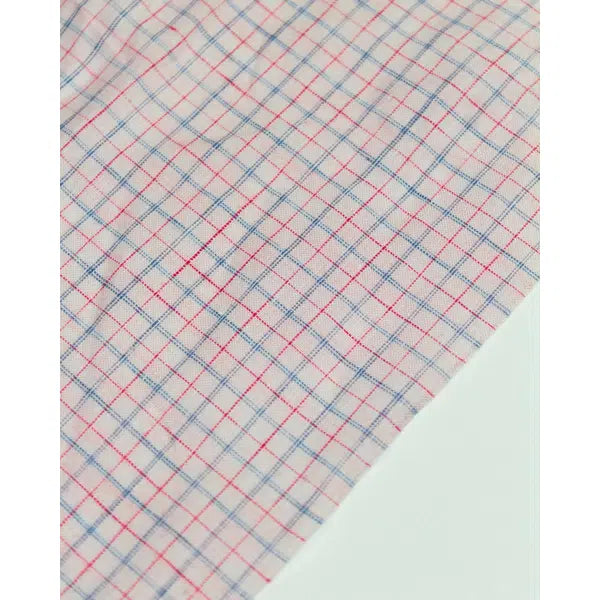 Pure Linen Fabric - Tattersall Check Parfait – view 3 | Truro Fabrics