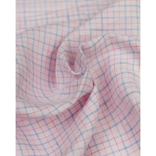 Pure Linen Fabric - Tattersall Check Parfait | Truro Fabrics
