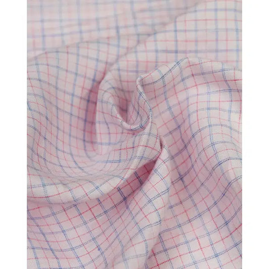 Pure Linen Fabric - Tattersall Check Parfait | Truro Fabrics