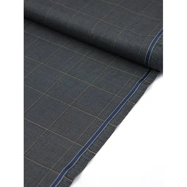 Pure Wool Challis Fabric - Ember Windowpane Check – view 4 | Truro Fabrics