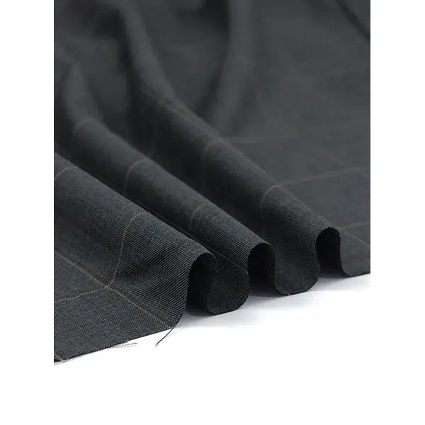 Pure Wool Challis Fabric - Ember Windowpane Check – view 5 | Truro Fabrics