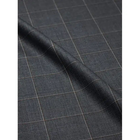 Pure Wool Challis Fabric - Ember Windowpane Check | Truro Fabrics